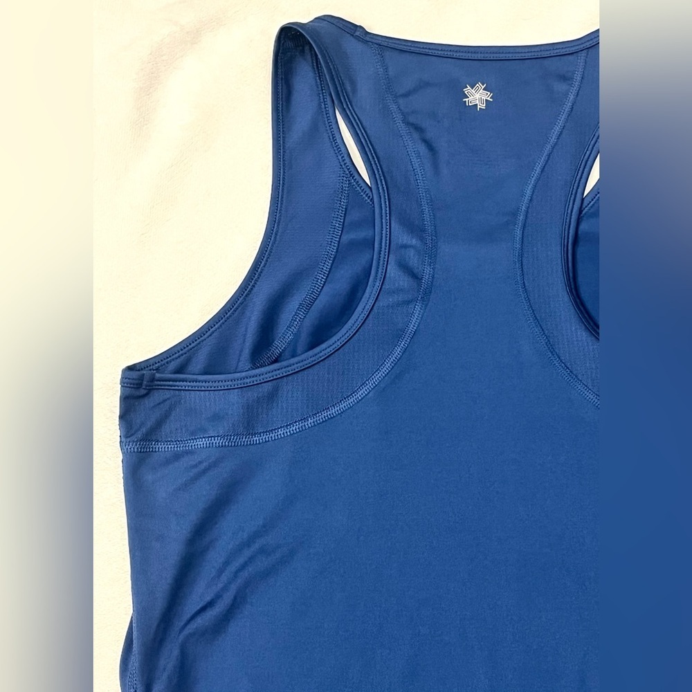 Tek Gear DryTek Women’s Racerback Blue Tank Top with Ruched Sides Small - Picture 14 of 16